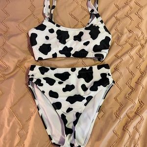 cow print bikini set